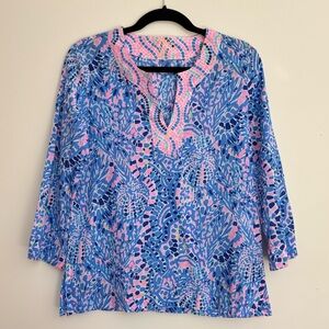 EUC, Lilly Pulitzer, Cotton Colorful Caftan Shirt, women's S